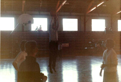 Coach Mac Morrison and students, including Linda Register