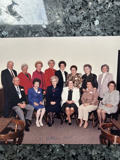 Sitting (L-R): Jack Durst, Mary Clifton Sapp, Violet Anderson McKenzie, Frankie Aaron Lanier, Edna Marksman Randall, Margaret Sapp Clifton