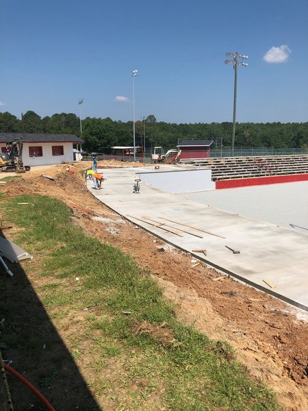 Preparing Booster Stadium for the new turf, 2019.