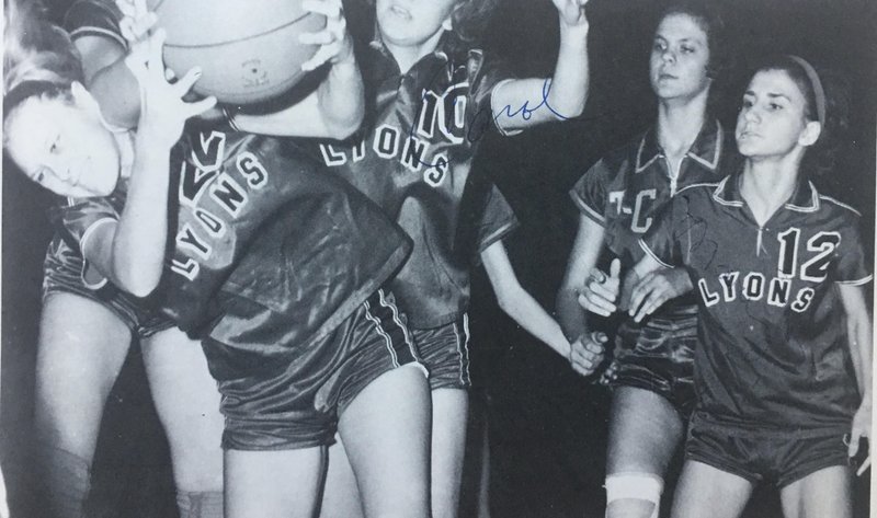 Henrietta Burke, Marijon Meadows and Linda Parker during the February 1965 basketball game